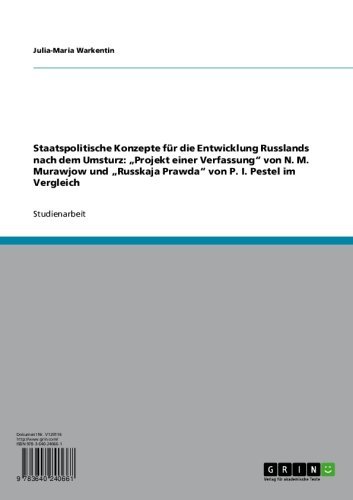 Staatspolitische Konzepte für die Entwicklung Russlands nach dem Umsturz: 