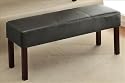 Black Faux Leather Bench
