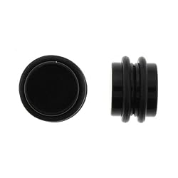 No Piercing Required - High Quality Black Acrylic Fake Plugs - Imitation 00G with "O" Rings- Very Strong Magnets - Sold as a Pair