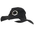 New Cotton Foldable Sun Beach Floppy Brim Buckle Hat Black - Small / Medium