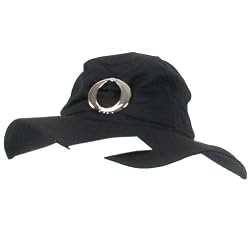 COTTON FOLDABLE SUN BEACH FLOPPY BRIM BUCKLE HAT BLACK - Small / Medium