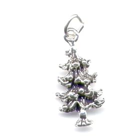 Christmas Tree Charm Sterling Silver Jewelry Gift Boxed