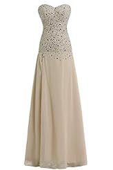 Sexy Sweetheart Chiffon  Slit Evening Dress  With Rhinestones