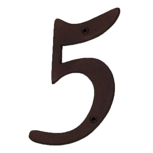 8 Solid Bronze House Number 5 Bronze Patina