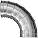 Nordfab 3210-1490-121000 QF Elbow 90 Degree 1.5 CLR, 14" Dia, Galvanized Steel
