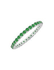 Emerald Eternity Bangle 14K White Gold - 6.00 CT TGW