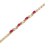 14k Yellow Gold Ruby and Diamond Bracelet