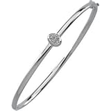 14K White Gold Diamond Fashion Bangle Bracelet