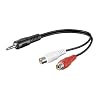 0.2m 2x Cinch Kupplung auf 3.5mm stereo Klinkenstecker