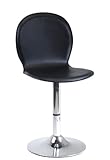 Swivel Chair with Black Faux Leather Seat Metal Base
