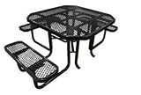 46 Octagonal Picnic Table (Ada) Black Expanded Metal Portable Style