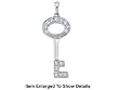 Stunning 14k Solid Gold Genuine Diamond Key Shape Pendant