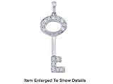 Stunning 14k Solid Gold Genuine Diamond Key Shape Pendant