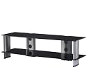 Sonorous PL3150 Black Glass and Silver Aluminium Stand for TV Sizes  upto 50inch