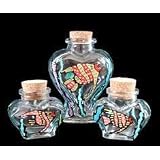 Angel Fish Design Hand Painted 3 Piece Matching Heart Bottle Set with cork tops by 