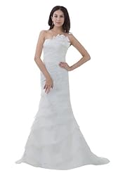 Strapless Fit-and-Flare Organza/Satin  Dress