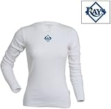 MLB Tampa Bay Rays White Womens Long Sleeve Signature Tee