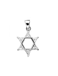 Sterling Silver Star Of Magen David Jewish Pendant Cute Charm Pure 925 New 20mm (Pendant ONLY)