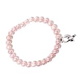 Pink Mother of Pearl Breast Cancer Awareness Toggle Bracelet Pink Mother of Pearl Breast Cancer Awareness Toggle Bracelet