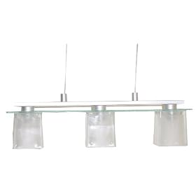 Eglo 82112A Alea 3 Light Pendant Light Fixture, Nickel Frosted Clear by Eglo