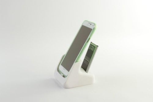 Newest USB 3.0 9pin Dual Desktop Dock Charger Cradle with Battery Charging Slot/Data Sync Charger Dual Charging Cradle Dock for Samsung Galaxy S5 i9600 - Support Charging Spare Battery (White)