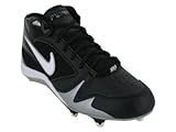 IMAGE OF Nike Men's NIKE STRIKE FORCE 3/4 FOOTBALL CLEATS 8.5 (BLACK/WHITE-METALLIC SILVER)
