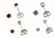 Sterling Silver Amethyst or Garnet Earrings
