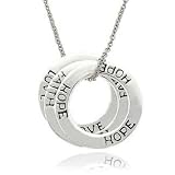 Produkt-Bild: Dreifacher Ketten-Anh&auml;nger "Hope Faith Love" (Glaube Liebe Hoffnung), Sterling Silber