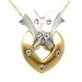 14k Two Tone Gold Diamond Heart Pendant Necklace with 18 inches Rope Gold Chain (0.30 ctw, SI-GH)
