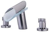 La Toscana 73PW102VR Morgana Roman Tub Faucet with Tempered Glass Spout, Brushed Nickel