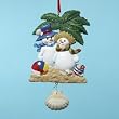 Club Pack of 12 Tropical Snowman Couple Christmas Ornaments for Personalization
