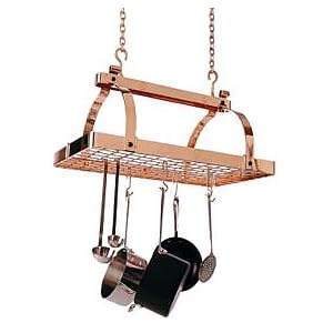 Enclume Copper Classic Rectangular Kitchen Pot Rack without Center Bar