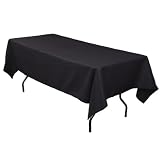 60 x 102 Inch Polyester Tablecloth Black by LinenTablecloth