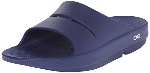 OOFOS Unisex Ooahh Slide Sandal,Navy,10M US Women/8M US Men