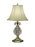 IMAGE OF Dale Tiffany GT10359 Crystal Table Lamp, Antique Brass and Fabric Shade
