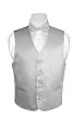 BOY'S Solid SILVER GREY Color Dress Vest BOWTIE Set