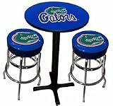 Florida Gators Varsity Black Pub Table with Two Bar Stools