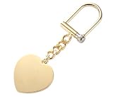 Personalized Gold Heart Chain Keychain - Creative Valentines Day Gift Idea