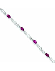 Genuine .925 Sterling Silver African Ruby And Diamond Bracelet 4.3 Grams . 100% Satisfaction Guaranteed.