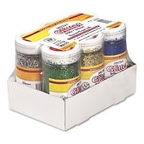 Pacon 91370 Spectra glitter 6-color assortment, 4 oz. shaker-top jars, 6 per carton