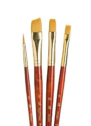 Princeton Brush Set Gold Taklon Round 2, Shader 6,10, A 1/2