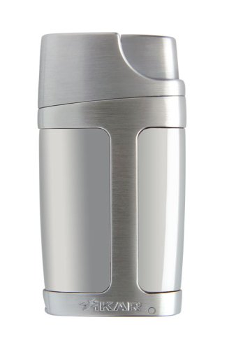 Xikar Element Silver Satin Dual Torch Flame Cigar Lighter