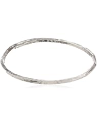 Sterling Silver Hammered Square Twist Slip-On Bangle Bracelet