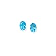 14k Gold & Blue Topaz Oval Post Earrings