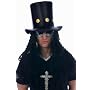 80s Slash Guitar Hero Fancy Dress Hat and Wig by Joke and Party Shop