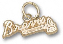 Atlanta Braves Solid 14K Gold ''BRAVES'' Tomahawk 5/16'' Pendant