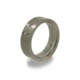 Eve's Addiction Mens Titanium Ring with Five Inlaid CZs