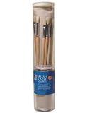 Brush Bundle of 18 Hog Brushes in a Canvas Brush Holder