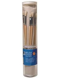 Brush Bundle of 18 Hog Brushes in a Canvas Brush Holder