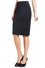 Plain Angled Seam Stretch Skirt